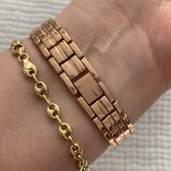 NY&C rose gold tone, watch with CZ, Bezzel and mother of pearl face - Picture 2 of 6